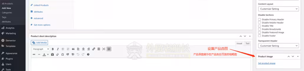 04-Elementor外贸网站产品上传设置首图