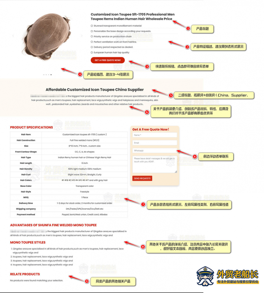 外贸网站产品详情页这样布局更好-老船长