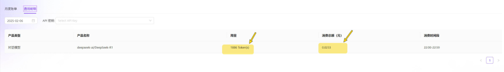 查看模型Tokens使用费用明细